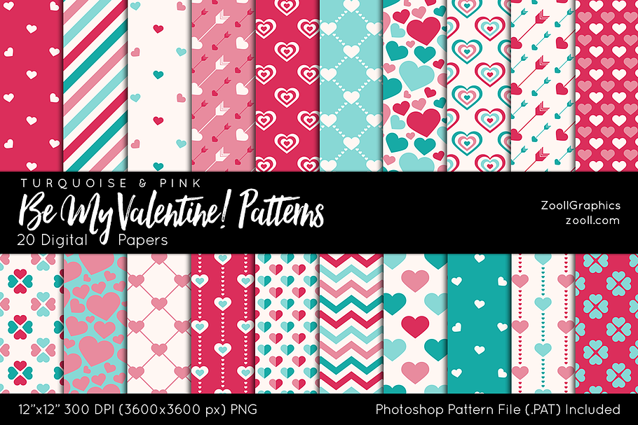 Be My Valentine Digital Papers in Patterns - product preview 8