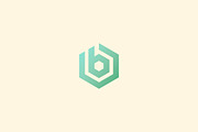 Abstract letter B vector logotype. Line hexagon creative simple logo design template. Universal geometric symbol font icon.