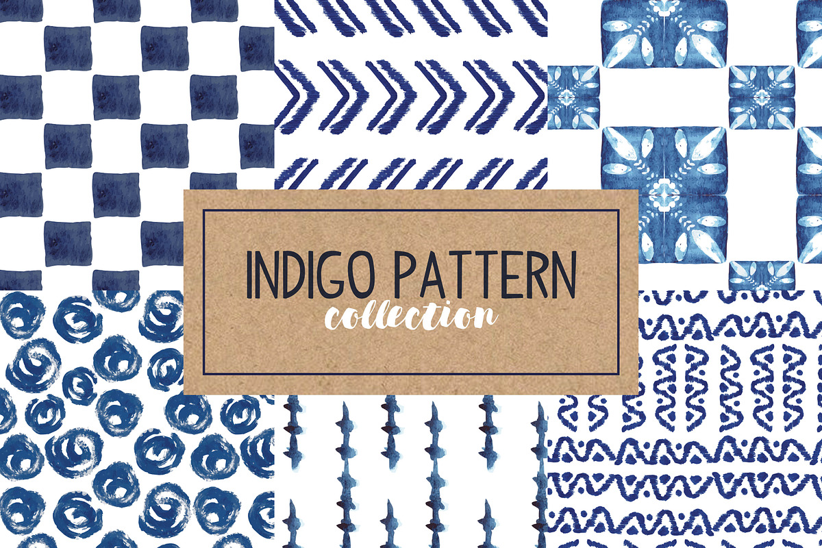 Indigo Hand Drawn Pattern in Patterns - product preview 8