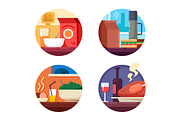 Set of food icons to dinner