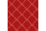Ornamental seamless pattern with hearts