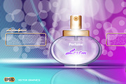 Vector blue and purple perfume mocku