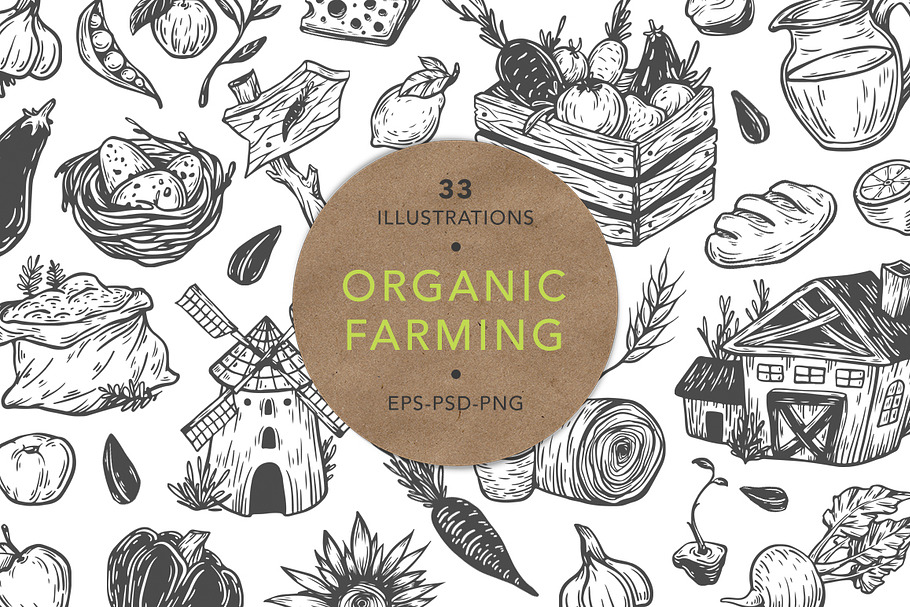 Organic Farming. Fresh market. in Illustrations - product preview 8