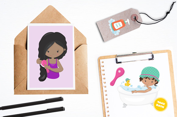 Girls hygiene illustration pack in Illustrations - product preview 3