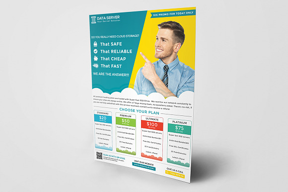 Cloud Hosting Flyer in Flyer Templates - product preview 3