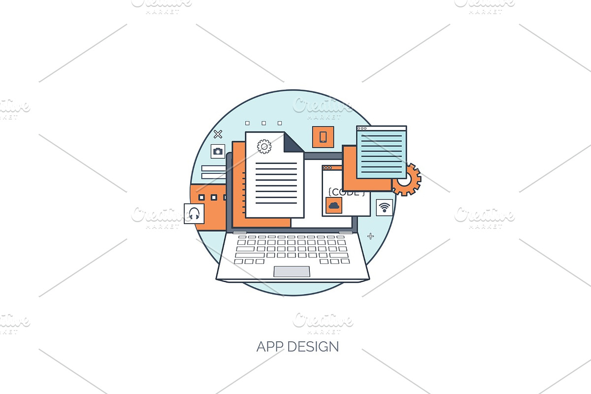 Flat tablet icon. Communication concept. Social media. in Illustrations - product preview 8
