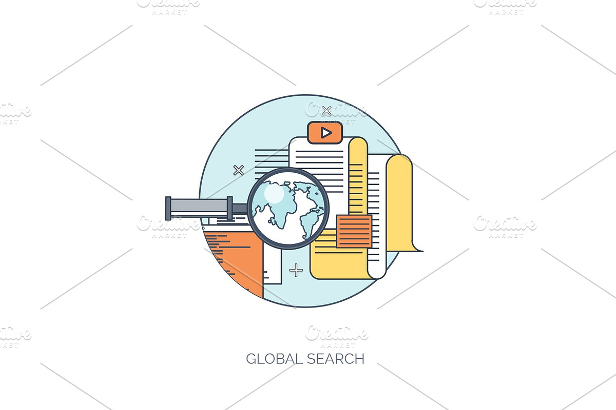 Vector illustration. Web search. Flat computing background. Programming ,coding. Development. Search engine optimization. Innovation ,technologies. Mobile app. in Illustrations - product preview 8