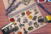 80s Objects hand draw vector