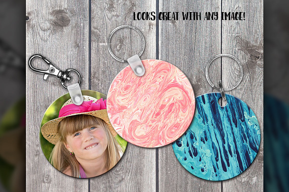 Round sublimation keychain mockup in Product Mockups - product preview 3