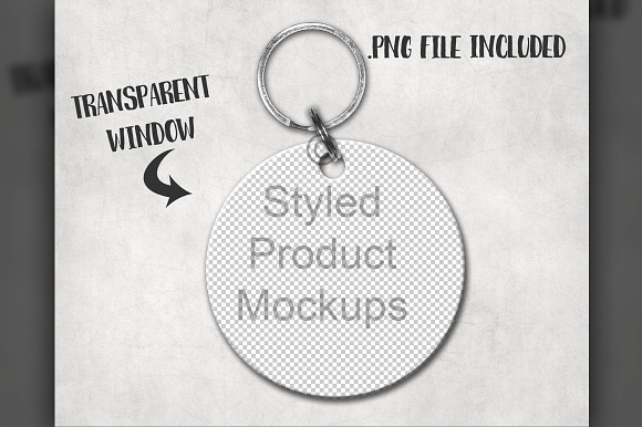 Round sublimation keychain mockup in Product Mockups - product preview 4