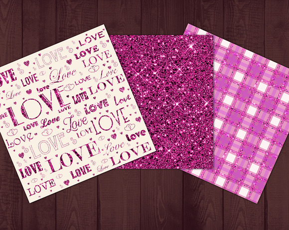 Valentine Glitter digital paper in Patterns - product preview 1