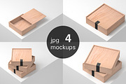 Wooden Boxes Mockup - 4 jpg files