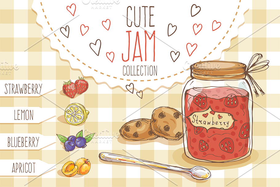 • Cute jam collection • in Illustrations - product preview 8