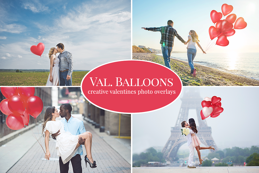 Valentines Balloons photo overlays