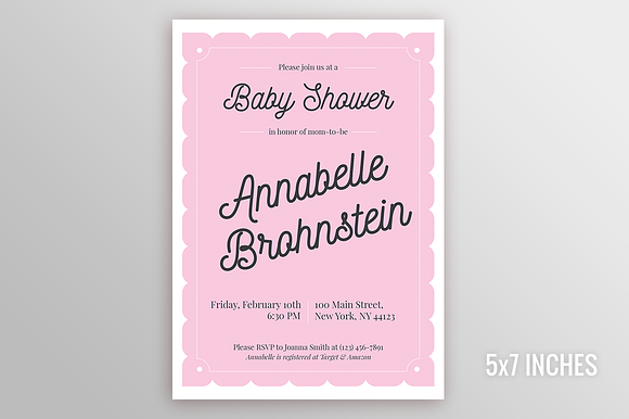 Baby Shower Invitation - Girl in Card Templates - product preview 2