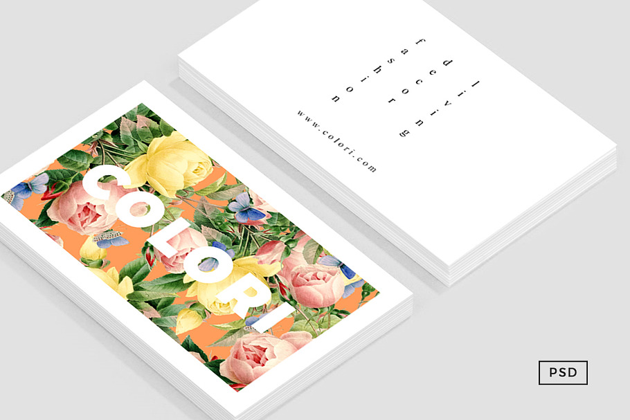 Flora Business Card Template in Business Card Templates - product preview 8
