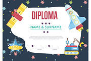 Diploma Cartoon Vector Template