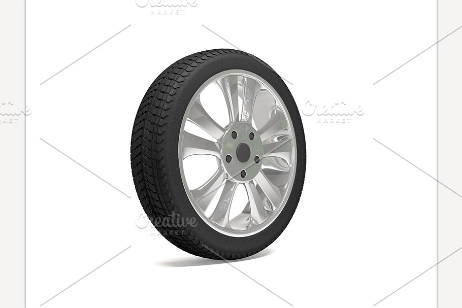 Car wheel 3d rendering in Illustrations - product preview 8