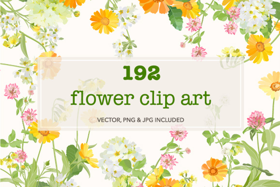 192 Wildflowers clip art.