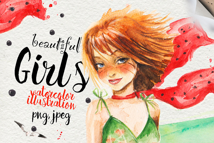 6 Beautiful girls  in Illustrations - product preview 8
