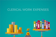 Clerical work expenses concept
