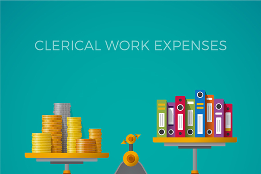 Clerical work expenses concept in Illustrations - product preview 8