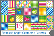 Bright geometric seamless patterns