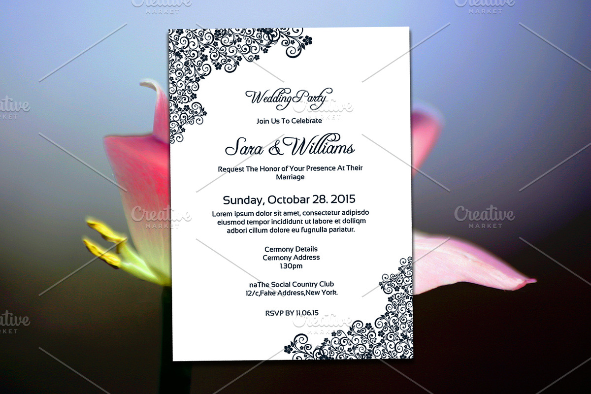 Wedding Invitation Card Template in Card Templates - product preview 8
