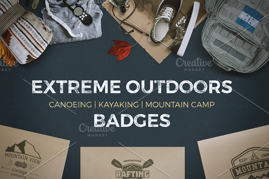 9 Extreme Logos / Outdoor Badges in Objects - product preview 8