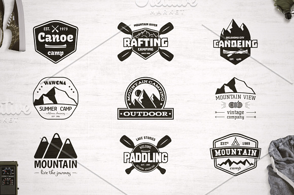 9 Extreme Logos / Outdoor Badges in Objects - product preview 1
