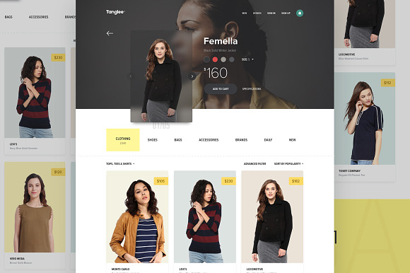 Tanglee - E-Shop theme PSD in Website Templates - product preview 3
