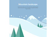 Mountain Landscape Web Banner. Skiing Scinery