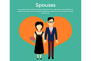 Spouses Concept Vector in Flat Design