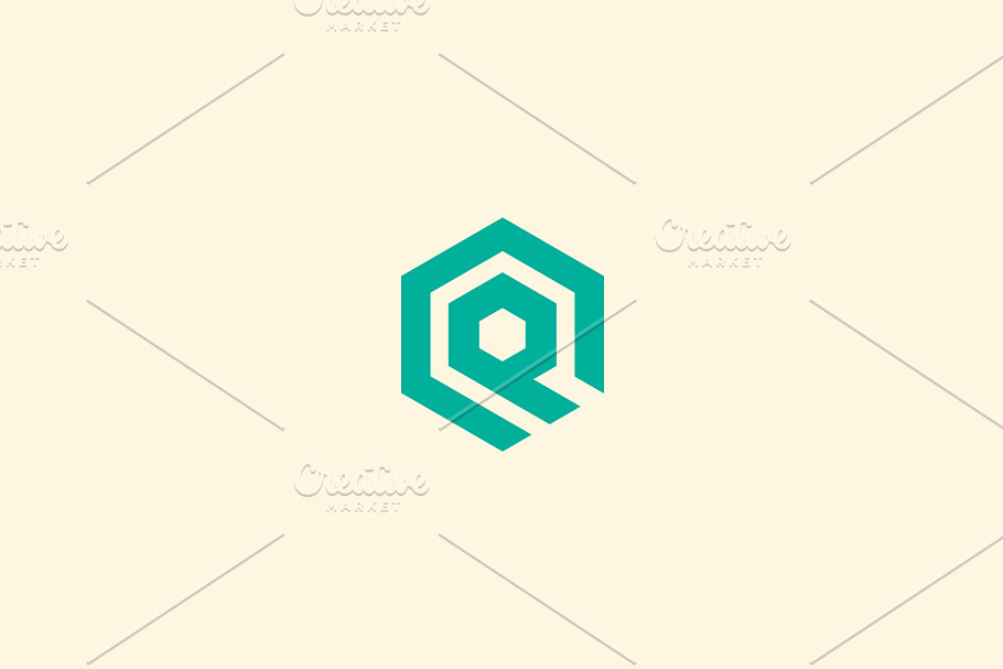 Abstract letter Q vector logotype. Line hexagon creative simple logo design template. Universal geometric symbol font icon. in Logo Templates - product preview 8