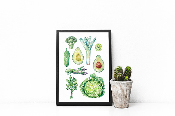 Watercolor Vegetables.  in Illustrations - product preview 5