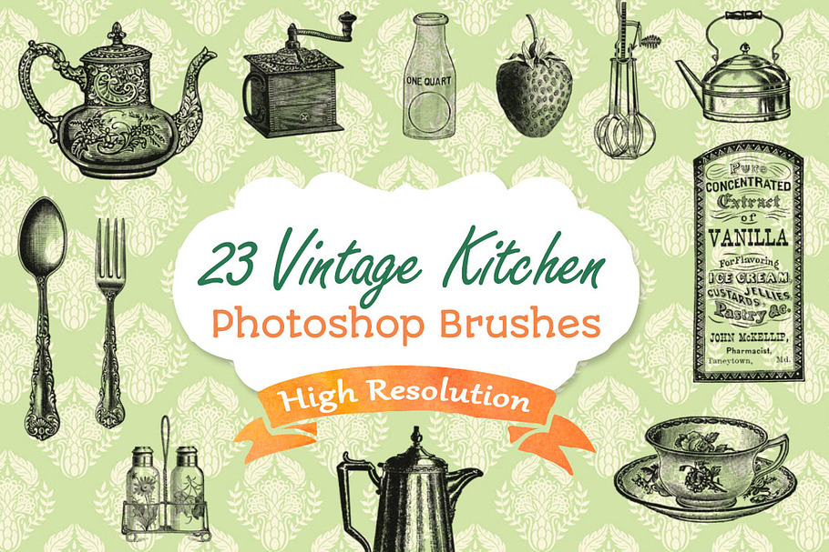 Vintage Retro Kitchen Illustrations