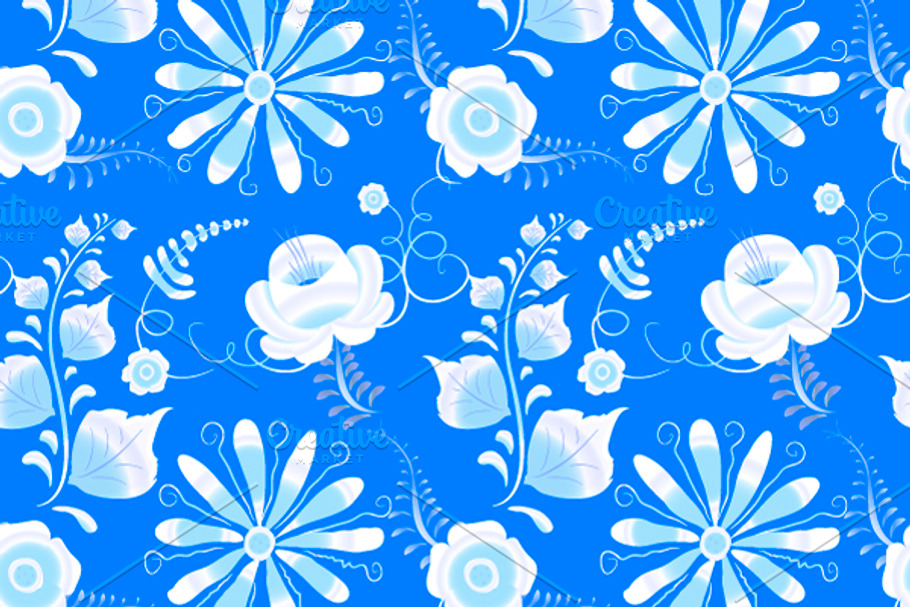 Russian gzhel seamless pattern in Patterns - product preview 8