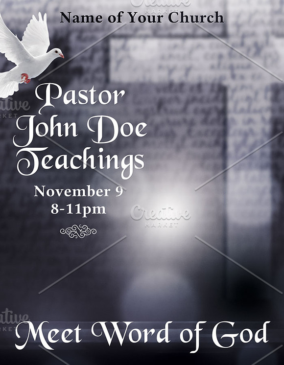 Pastor Teachings Flyer in Flyer Templates - product preview 2