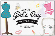 Girl's Day Vector Set