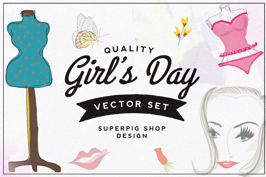 Girl's Day Vector Set in Illustrations - product preview 8