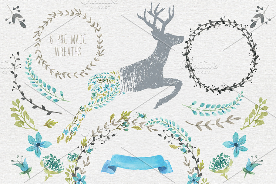 Woodlands Watercolor megapack in Illustrations - product preview 8