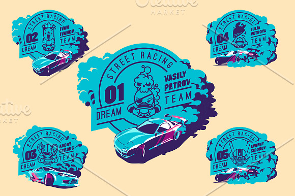 -30% Street Racing T-Shirts Badges in Illustrations - product preview 1