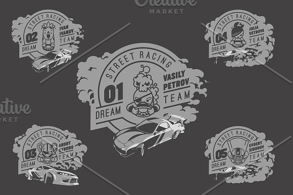 -30% Street Racing T-Shirts Badges in Illustrations - product preview 3