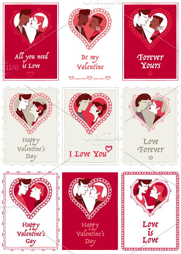 Valentines Cards: Mixed couples in Card Templates - product preview 1