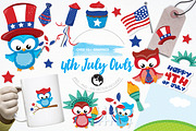 4th of July owls illustration pack
