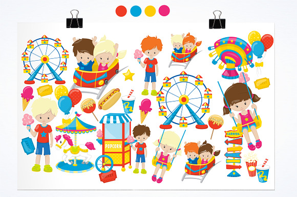 Amusement park illustration pack in Illustrations - product preview 1