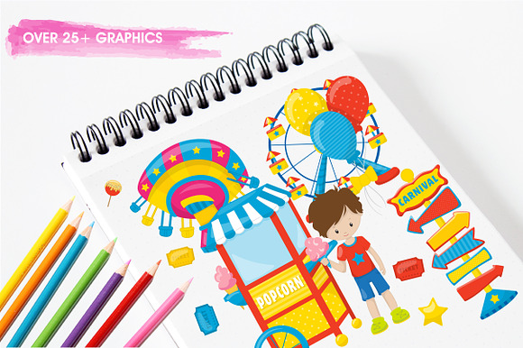 Amusement park illustration pack in Illustrations - product preview 2