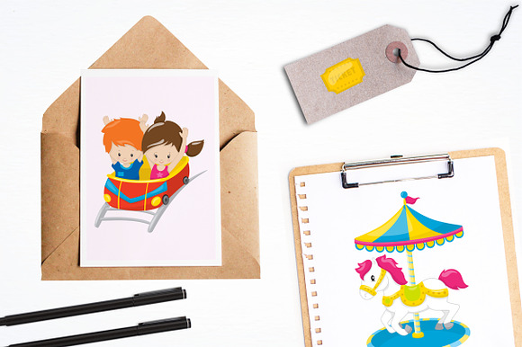Amusement park illustration pack in Illustrations - product preview 3