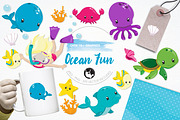 Ocean fun illustration pack