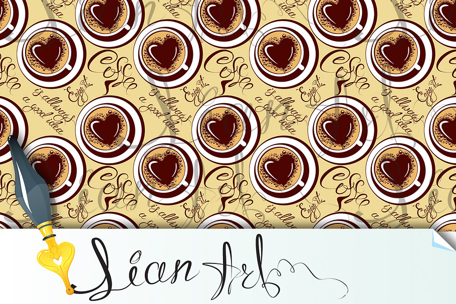 Seamless pattern with coffee cups in Patterns - product preview 8
